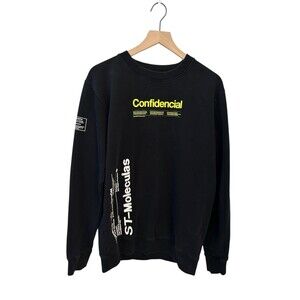 Marcelo BURLON Confidential Sweatshirt, Black/ Multi Medium Authentic